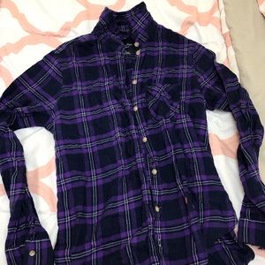 Purple and black flannel plaid